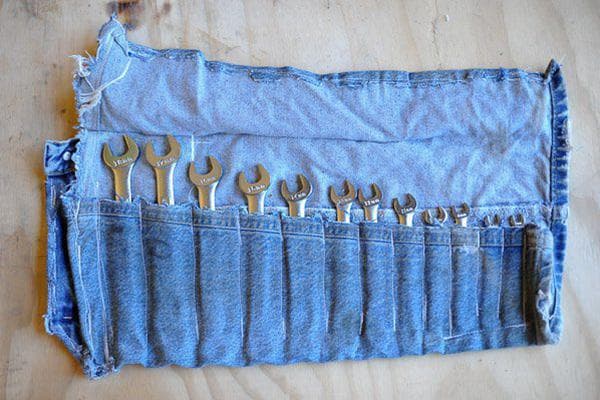 Organisateur de clés fabriqué à partir de vieux jeans