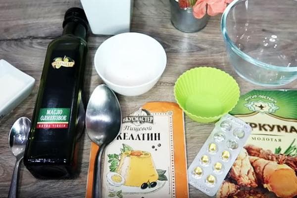 Ingrédients pour les cache-œil dorés