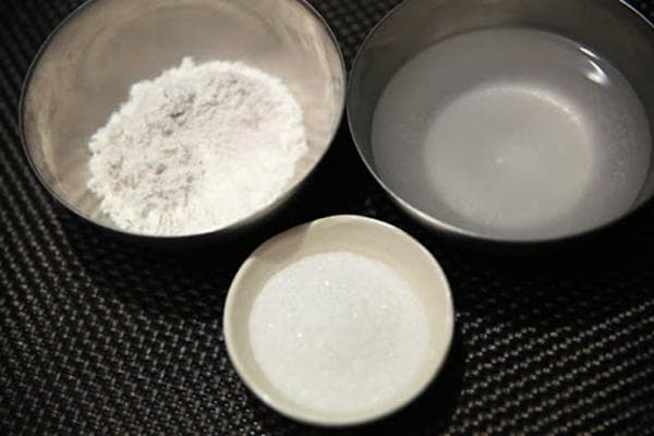 Farine, amidon et eau