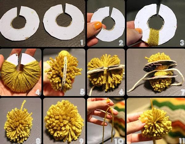 Fabriquer un pompon avec du fil