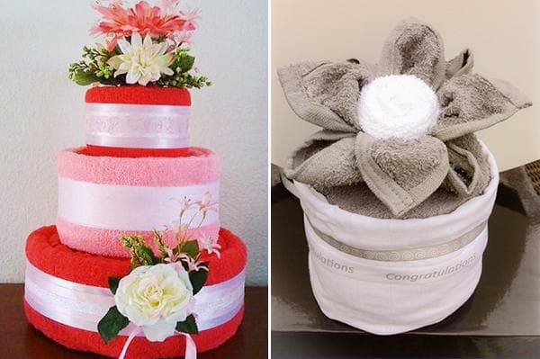 Gâteaux faits avec des serviettes