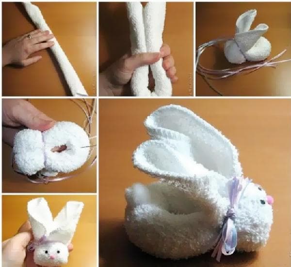 Plier un lapin d'une serviette