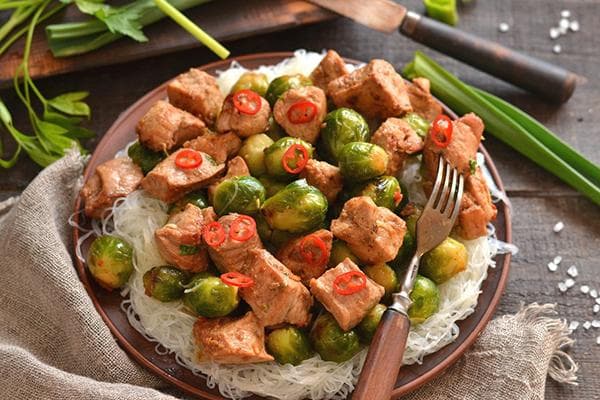 Porc aux choux de Bruxelles