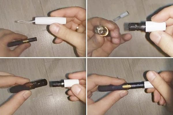 Nettoyer IQOS avec la brosse incluse dans le kit