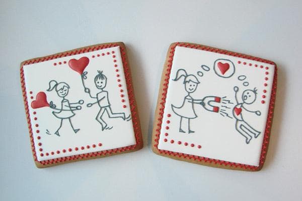 Biscuits carrés au pain d'épices du 14 février