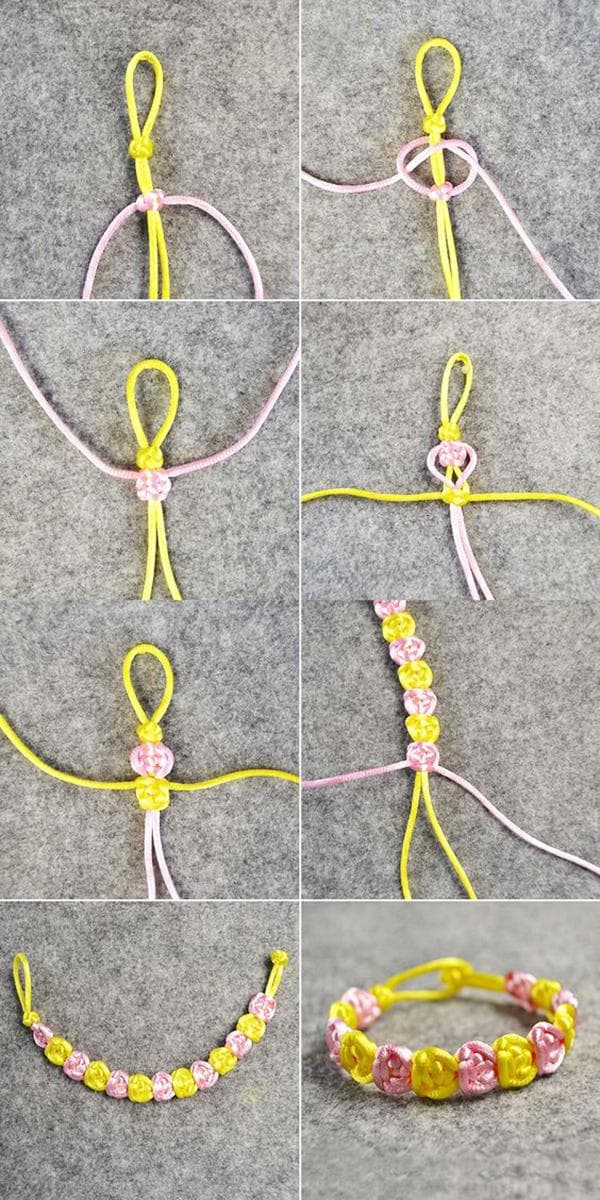 Bracelet Roses en fils