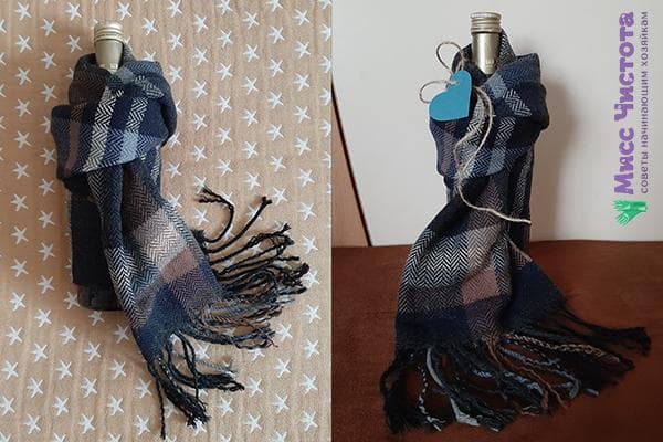 Option de conception de cadeau pour une bouteille et une écharpe pour homme