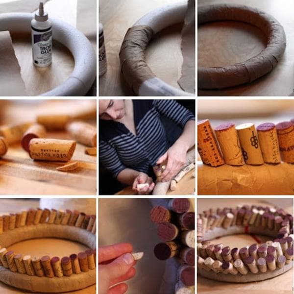 Fabriquer une couronne avec des bouchons de vin