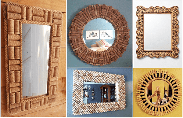 Cadres de miroir en bouchons de liège