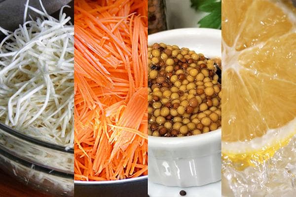 Ingrédients pour salade aigre-douce au céleri