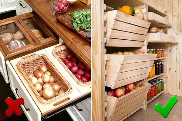 Conserver les légumes-racines dans l'appartement