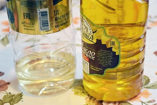 Huile raffinée et non raffinée