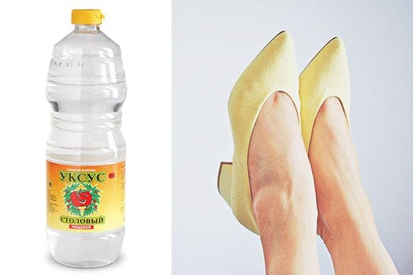 Étirer les chaussures en daim avec du vinaigre