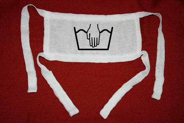 Bandage de gaze fait maison et icône de lavage des mains