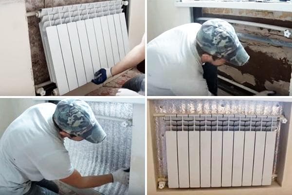 Pose d'un écran calorifuge derrière un radiateur