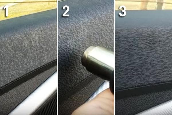 Supprimer les rayures du tableau de bord avec un sèche-cheveux