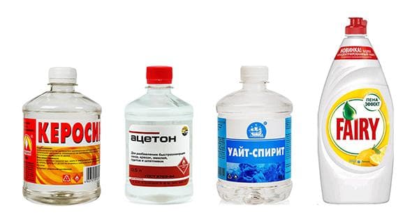 Dissolvants de colle pour verre