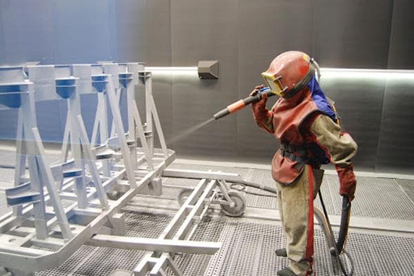 Sablage du métal peint