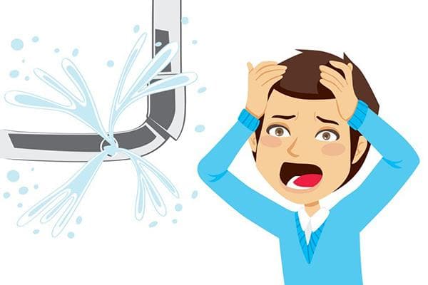 Fuite dans une conduite d'eau