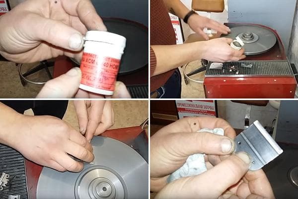 Utilisation d'un kit d'affûtage professionnel pour couteaux à couper