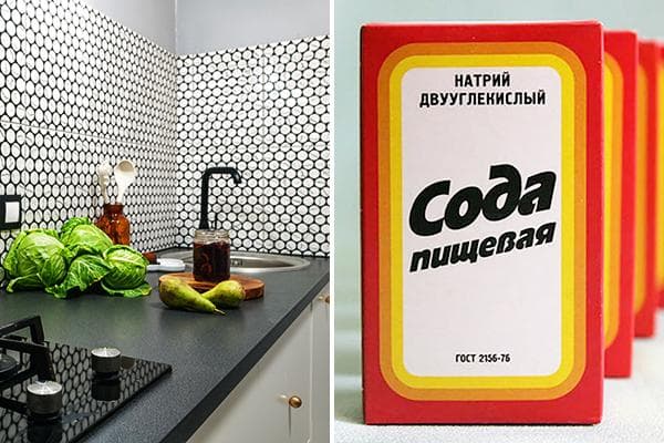 Soda pour nettoyer les comptoirs en plastique