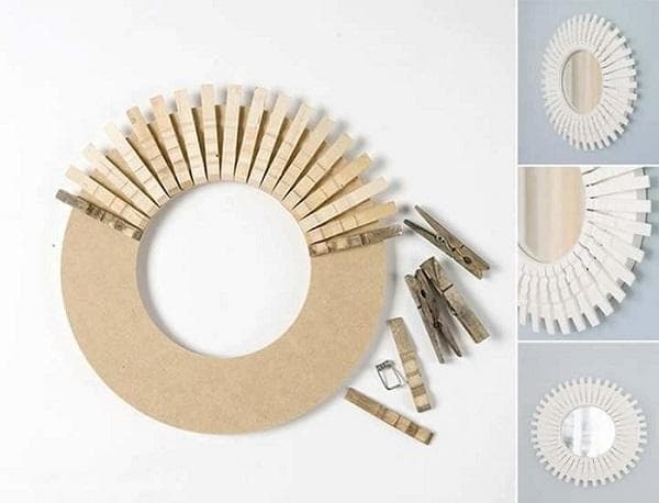 Fabriquer un cadre rond avec des pinces à linge