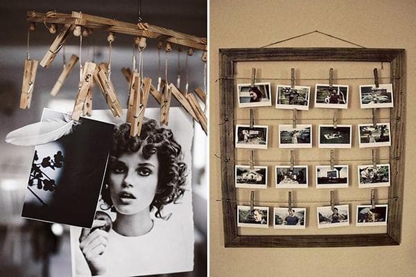 Utiliser des pinces à linge pour la décoration avec des photographies