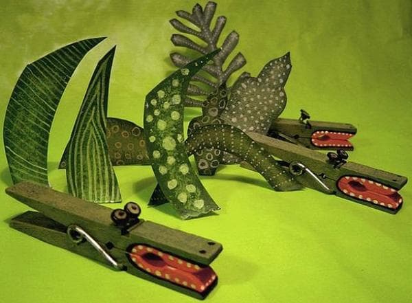 Artisanat - crocodiles à partir de pinces à linge