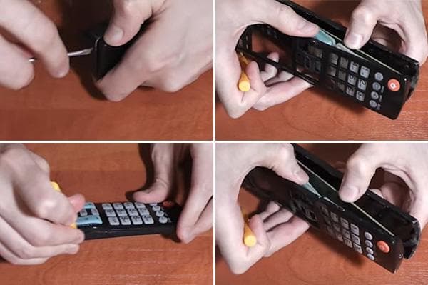 Démontage de la télécommande du téléviseur