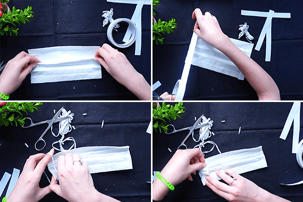 Fabriquer un masque avec des serviettes en papier et du ruban adhésif double face