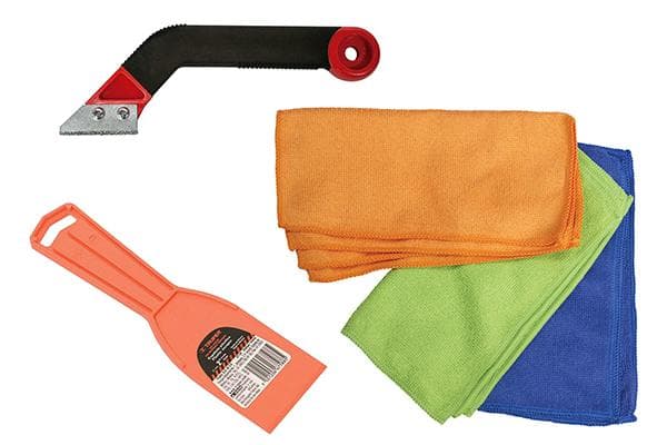 Matériel pour enlever les taches de ciment sur les fenêtres