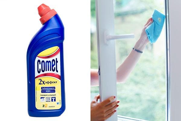 Comet pour enlever les taches de ciment sur les fenêtres