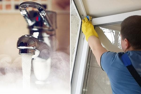 Enlever les taches de ciment sur les fenêtres avec de l'eau tiède