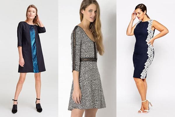 Robes avec empiècements verticaux