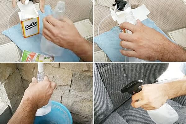 Solution de soude pour nettoyer l'intérieur de la voiture