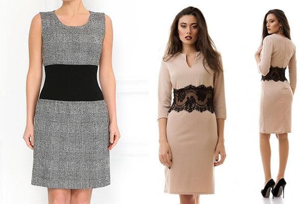 Empiècements à la taille pour allonger la robe