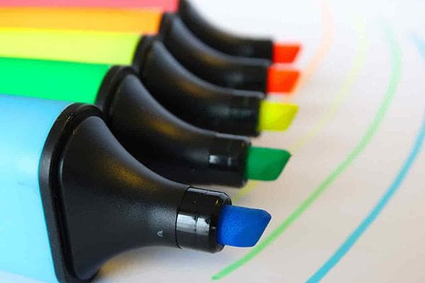 Marqueurs multicolores