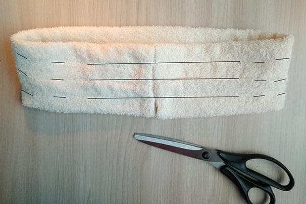Marquage du bandage pour l'insertion des élastiques