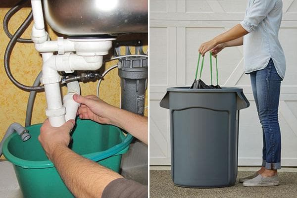 Nettoyer le siphon sous l'évier et éliminer les débris