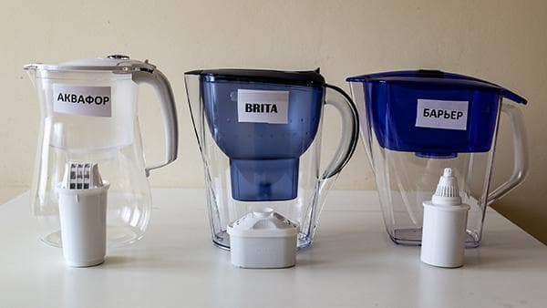 Carafes filtrantes de différents fabricants