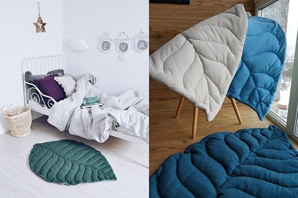 Tapis Kurpach en forme de feuille