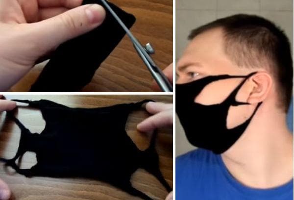 Masque chaussette noire - option 3