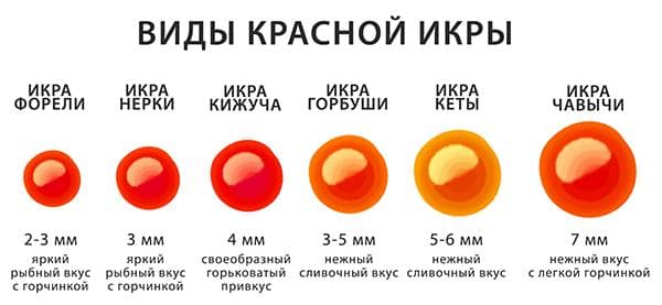 Types de caviar rouge