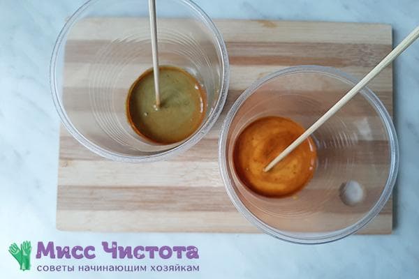 Kéfir naturel et produit de kéfir après test d'iode