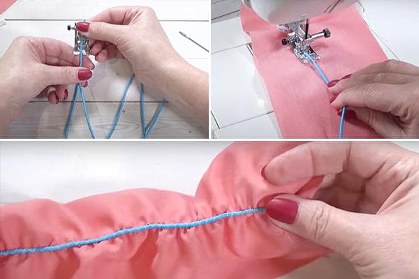 Coudre un élastique de chapeau sur du tissu avec un zigzag