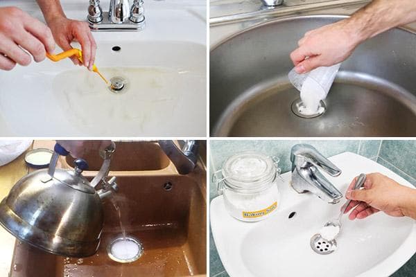 Retirer un bouchon dans l'évier avec des moyens improvisés