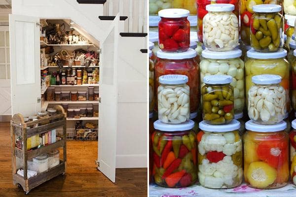 Armoire intégrée pour ranger les fournitures ménagères