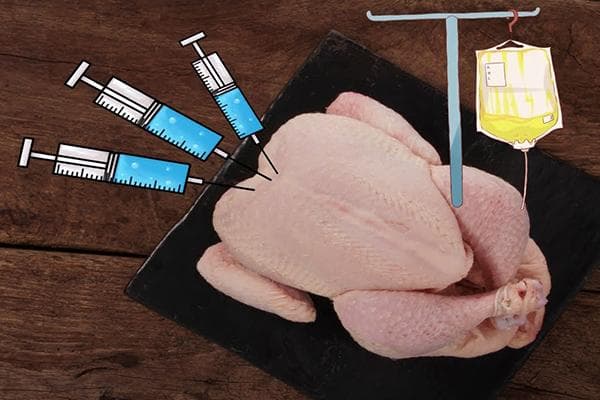 Poulet aux antibiotiques et aux hormones