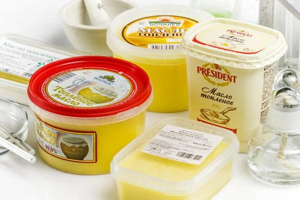Ghee de différentes entreprises