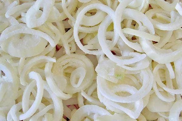 Rondelles d'oignons surgelées